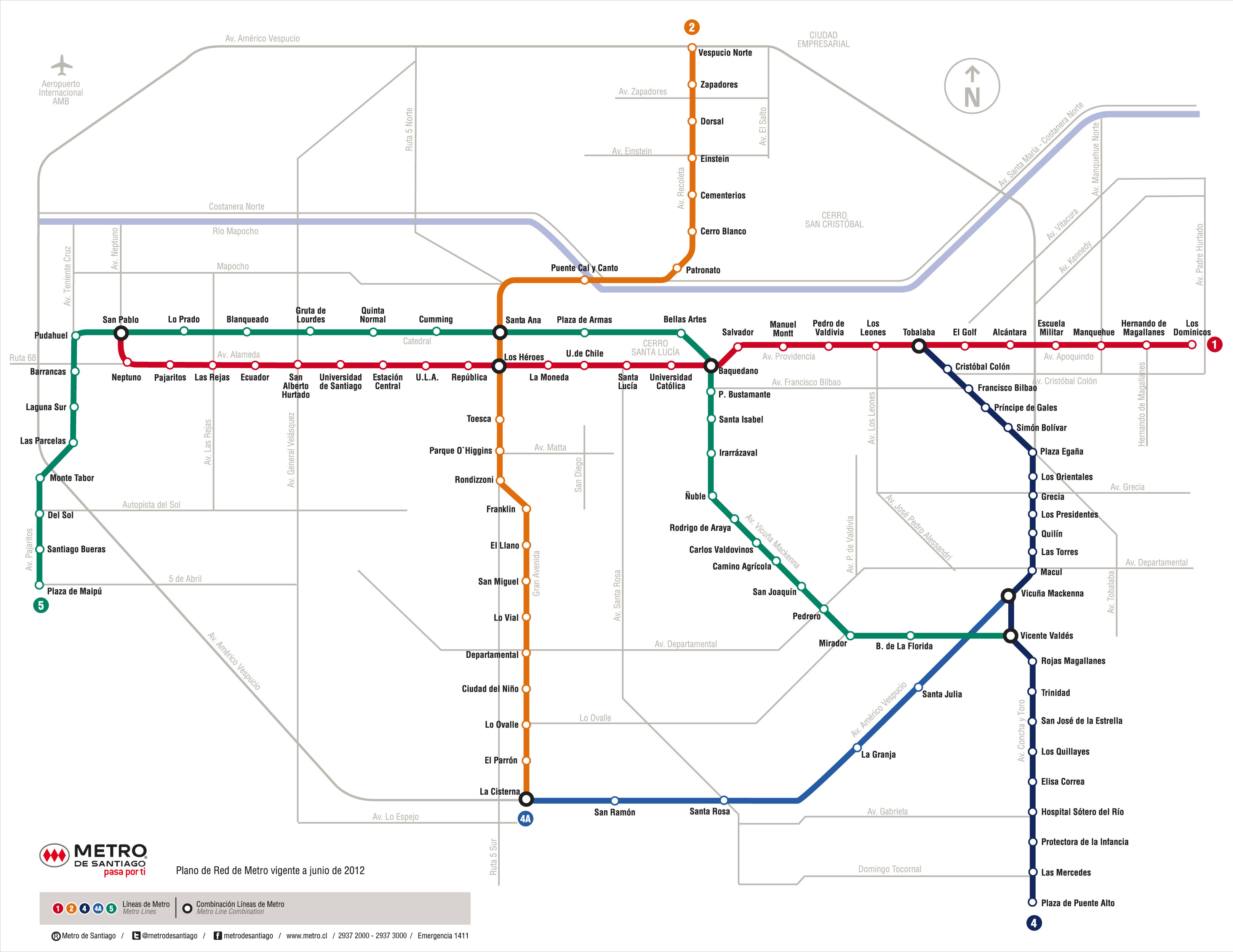 mapa metro santiago