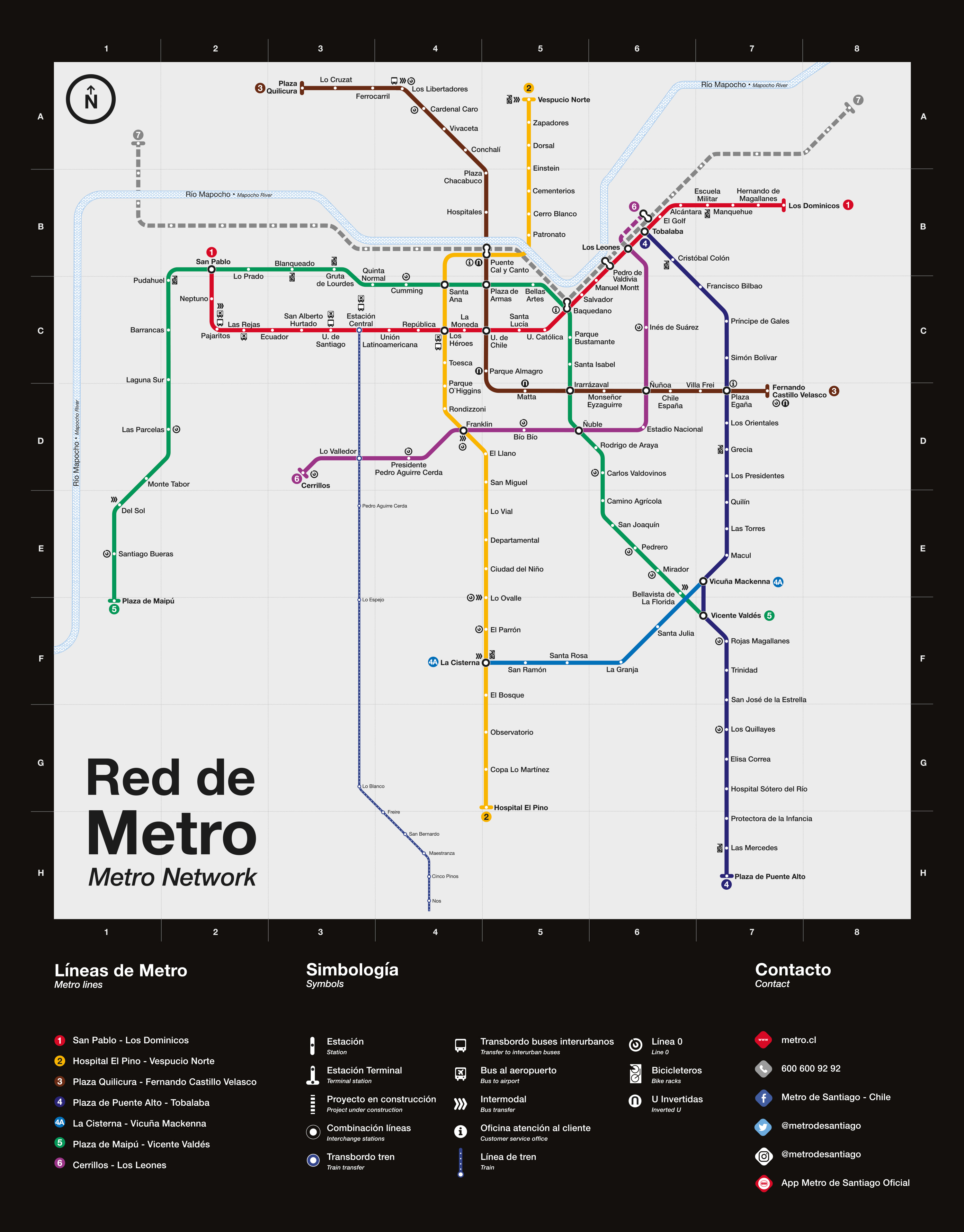 Plano de Red - El Viaje - Metro de Santiago